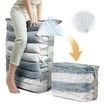 4pcs NO Pump No tool requried Sit Press Roll Compression Storage Bags Vacuum Sealer Bags Jumbo Blankets Bedding Clothes Quilts Duvets Storage Bags