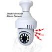 3In1 Hd Wifi Smoke Alarm Detector Monitoring Camera Bulb Lighting 360 Degree Viewing Angle 2 Way Voice Night Vision Humanoid Tracking