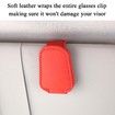 Sunglasses Holders for Car Sun Visor,Magnetic Leather Glasses Eyeglass Hanger Clip for Car,Ticket Card Clip Eyeglasses Mount,Car Visor Accessories (Red)