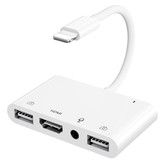 iPhone Adapter for Live-Streaming HDMI Adapter for TV Dual USB Female OTG Adapter with Charging Port