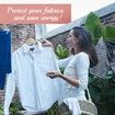 Retractable Clothesline Indoor Outdoor Clothes Line,Heavy Duty Clothes Drying Laundry Line,Wall Mounted Drying Rack Clothing Line,Retracting Hanging,Lock to Prevent Sagging (White)