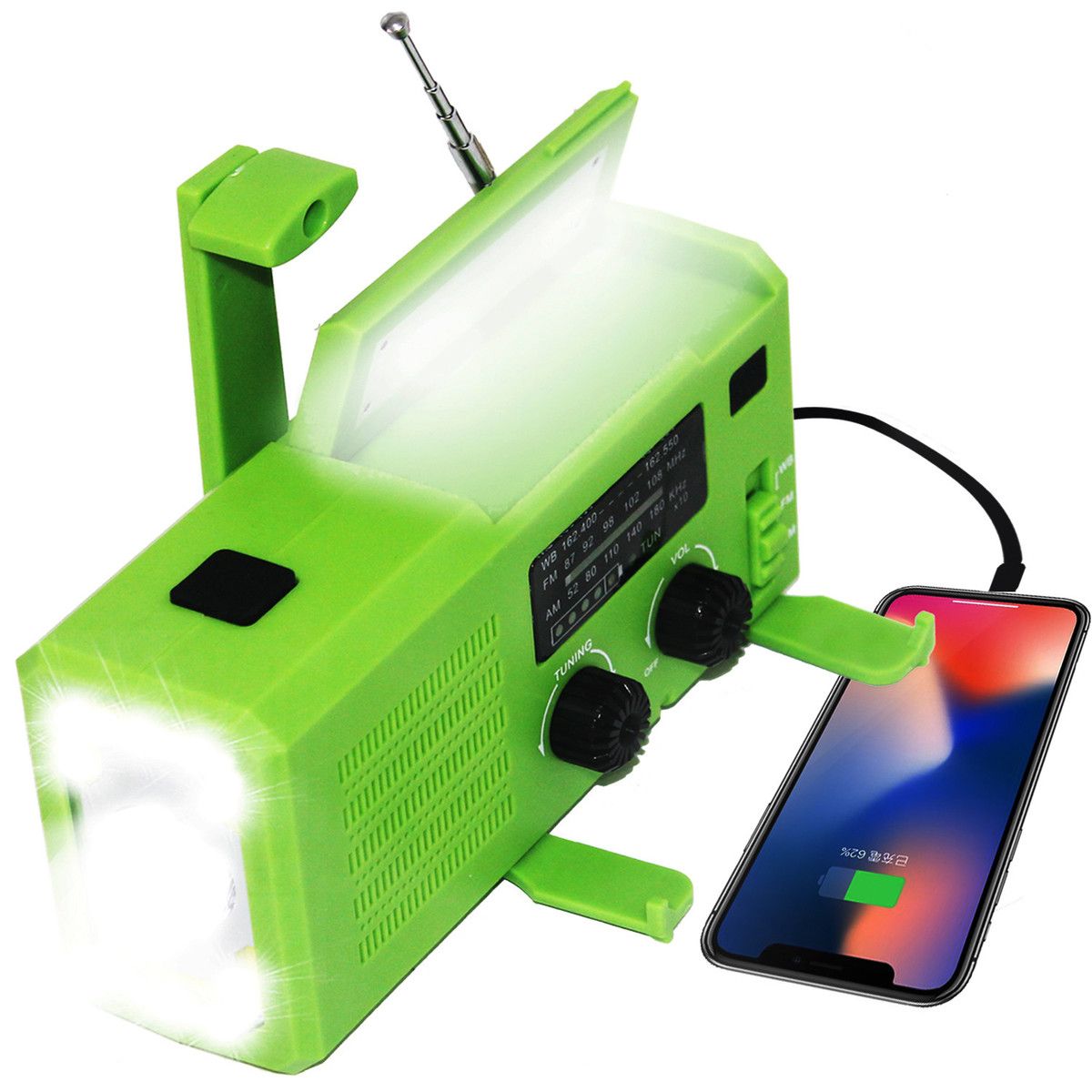Notfall-Radio Mit Solar & Handkurbel – 5000 MAh Powerbank, NOAA-Wetter, Taschenlampe, SOS Für Outdoor Notfall Radio