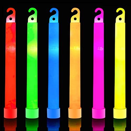6X Emergency Bright Glow Sticks Camping, Hiking Glow Stick Lights for Parties and Kids Activities Blackout Or Storm Ready Use 1.5x1.5cm
