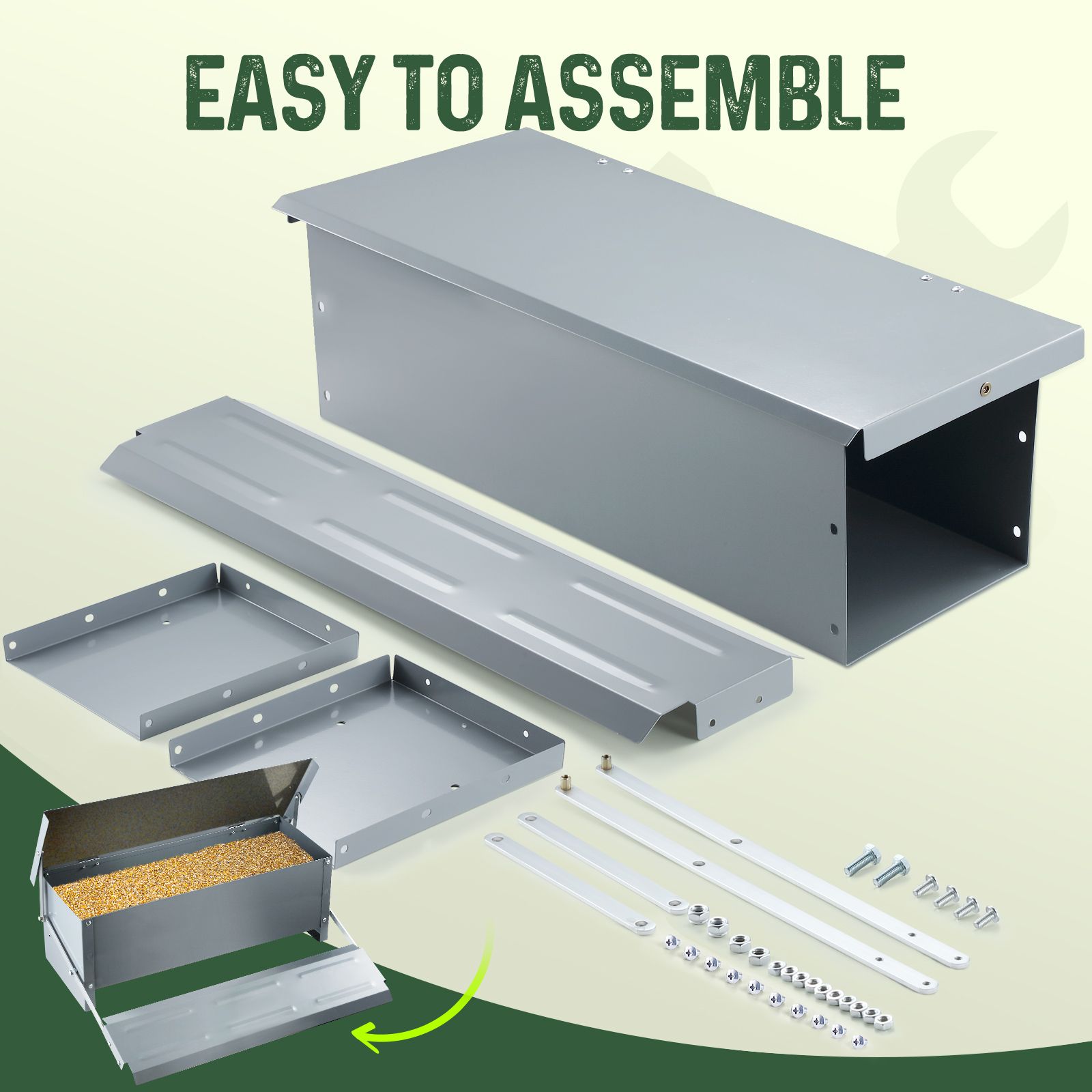 16L Auto Chicken Feeder Poultry Hen Chook Feeding Treadle Food