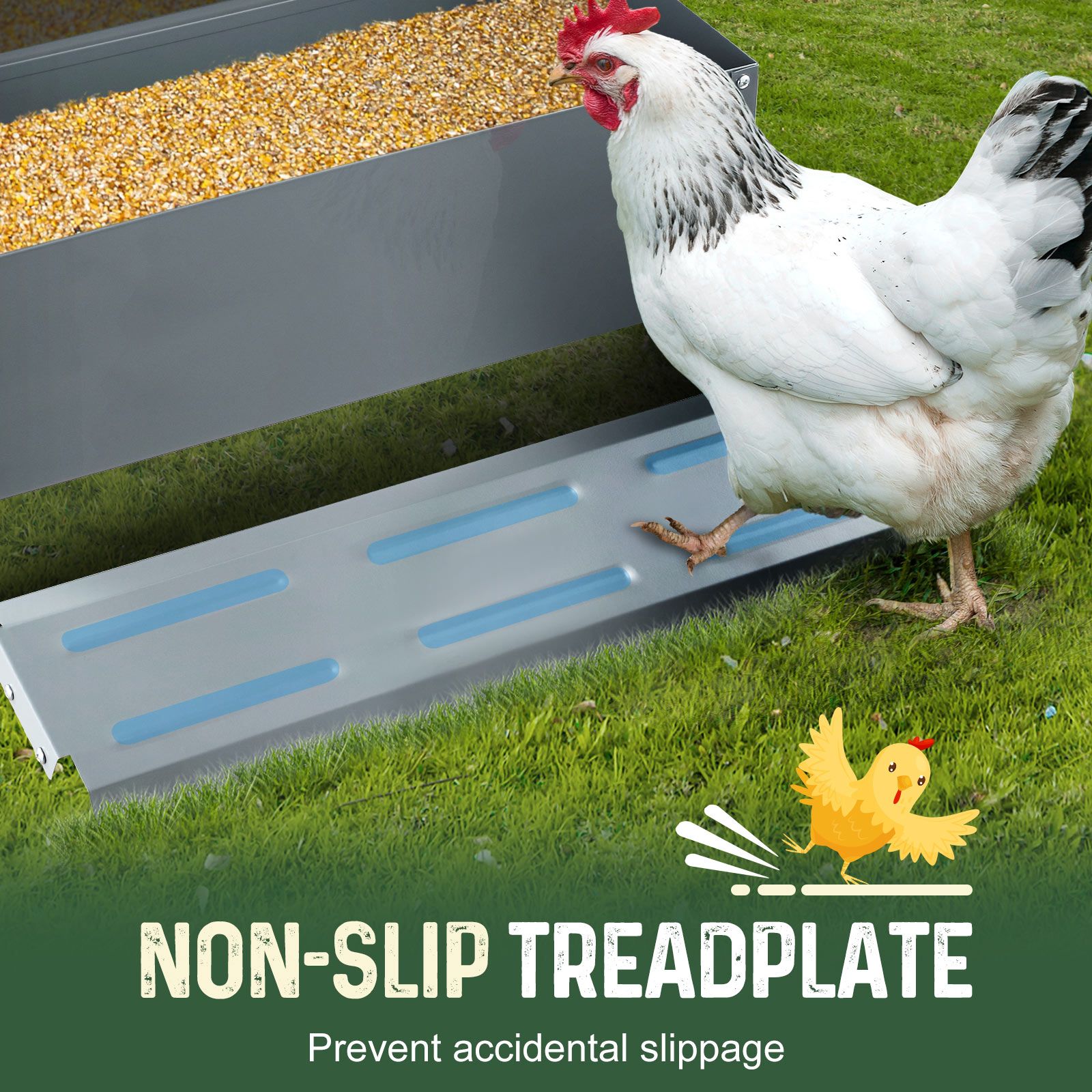 16L Auto Chicken Feeder Poultry Hen Chook Feeding Treadle Food