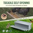 16L Auto Chicken Feeder Poultry Hen Chook Feeding Treadle Food Dispenser Automatic Self Opening Rat Pest Proof Galvanised Steel XL Petscene