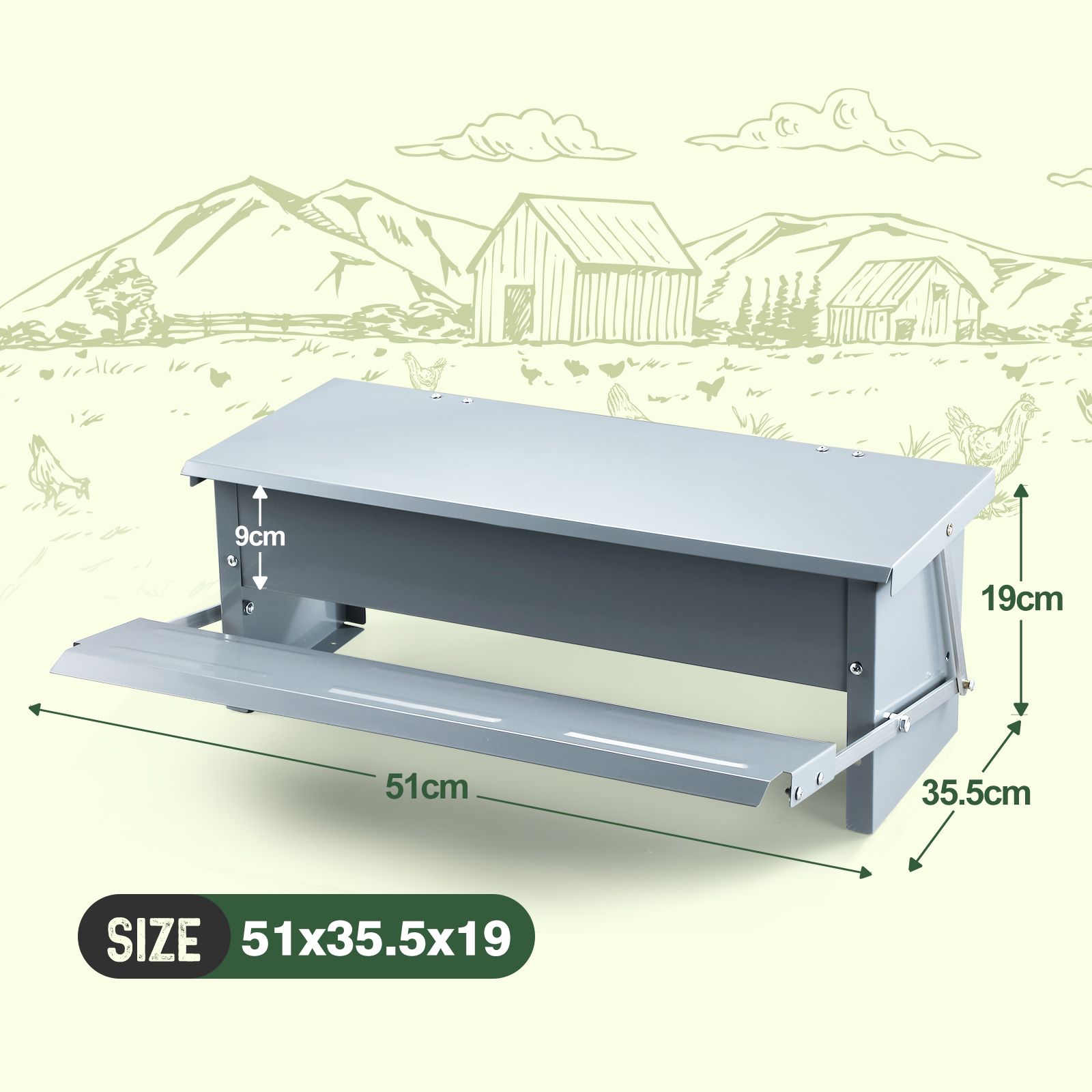 Auto Chicken Feeder Poultry Chook Food Feeding Automatic Treadle