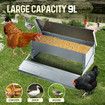 Auto Chicken Feeder Poultry Chook Food Feeding Automatic Treadle Dispenser Rat Water Proof Galvanised Steel Self Opening Coop 9L Petscene