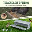 Auto Chicken Feeder Poultry Chook Food Feeding Automatic Treadle Dispenser Rat Water Proof Galvanised Steel Self Opening Coop 9L Petscene