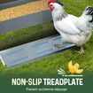 Auto Chicken Feeder Poultry Chook Food Feeding Automatic Treadle Dispenser Rat Water Proof Galvanised Steel Self Opening Coop 9L Petscene