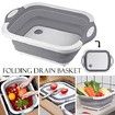 Collapsible Cutting Board Chopping Basin Kitchen Foldable Camping Dishes Sink Space Saving Storage Basket for BBQ Picnic Camping Outdoor