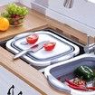 Collapsible Cutting Board Chopping Basin Kitchen Foldable Camping Dishes Sink Space Saving Storage Basket for BBQ Picnic Camping Outdoor