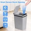 Bathroom Touchless Trash Can 2.2 Gallon Smart Automatic Motion Sensor Rubbish Can with Lid Electric Waterproof Narrow Small Garbage Bin (Grey)
