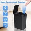 Bathroom Touchless Trash Can 2.2 Gallon Smart Automatic Motion Sensor Rubbish Can with Lid Electric Waterproof Narrow Small Garbage Bin (Black)