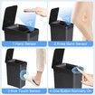 Bathroom Touchless Trash Can 2.2 Gallon Smart Automatic Motion Sensor Rubbish Can with Lid Electric Waterproof Narrow Small Garbage Bin (Black)