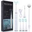 Electric Tooth Cleaner, Dental Calculus Remover,Tooth Scraper Teeth Cleaning Kit with 3 Cleaning Heads, 5 Modes, Oral Mirror, White