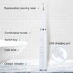 Electric Tooth Cleaner, Dental Calculus Remover,Tooth Scraper Teeth Cleaning Kit with 3 Cleaning Heads, 5 Modes, Oral Mirror, White