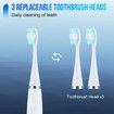 Electric Tooth Cleaner, Dental Calculus Remover,Tooth Scraper Teeth Cleaning Kit with 3 Cleaning Heads, 5 Modes, Oral Mirror, White