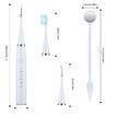 Electric Tooth Cleaner, Dental Calculus Remover,Tooth Scraper Teeth Cleaning Kit with 3 Cleaning Heads, 5 Modes, Oral Mirror, White
