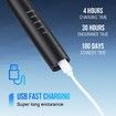 Electric Tooth Cleaner, Dental Calculus Remover,Tooth Scraper Teeth Cleaning Kit with 3 Cleaning Heads, 5 Modes, Oral Mirror, Black