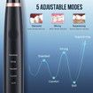 Electric Tooth Cleaner, Dental Calculus Remover,Tooth Scraper Teeth Cleaning Kit with 3 Cleaning Heads, 5 Modes, Oral Mirror, Black