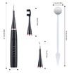 Electric Tooth Cleaner, Dental Calculus Remover,Tooth Scraper Teeth Cleaning Kit with 3 Cleaning Heads, 5 Modes, Oral Mirror, Black