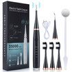 Electric Tooth Cleaner, Dental Calculus Remover,Tooth Scraper Teeth Cleaning Kit with 3 Cleaning Heads, 5 Modes, Oral Mirror, Black