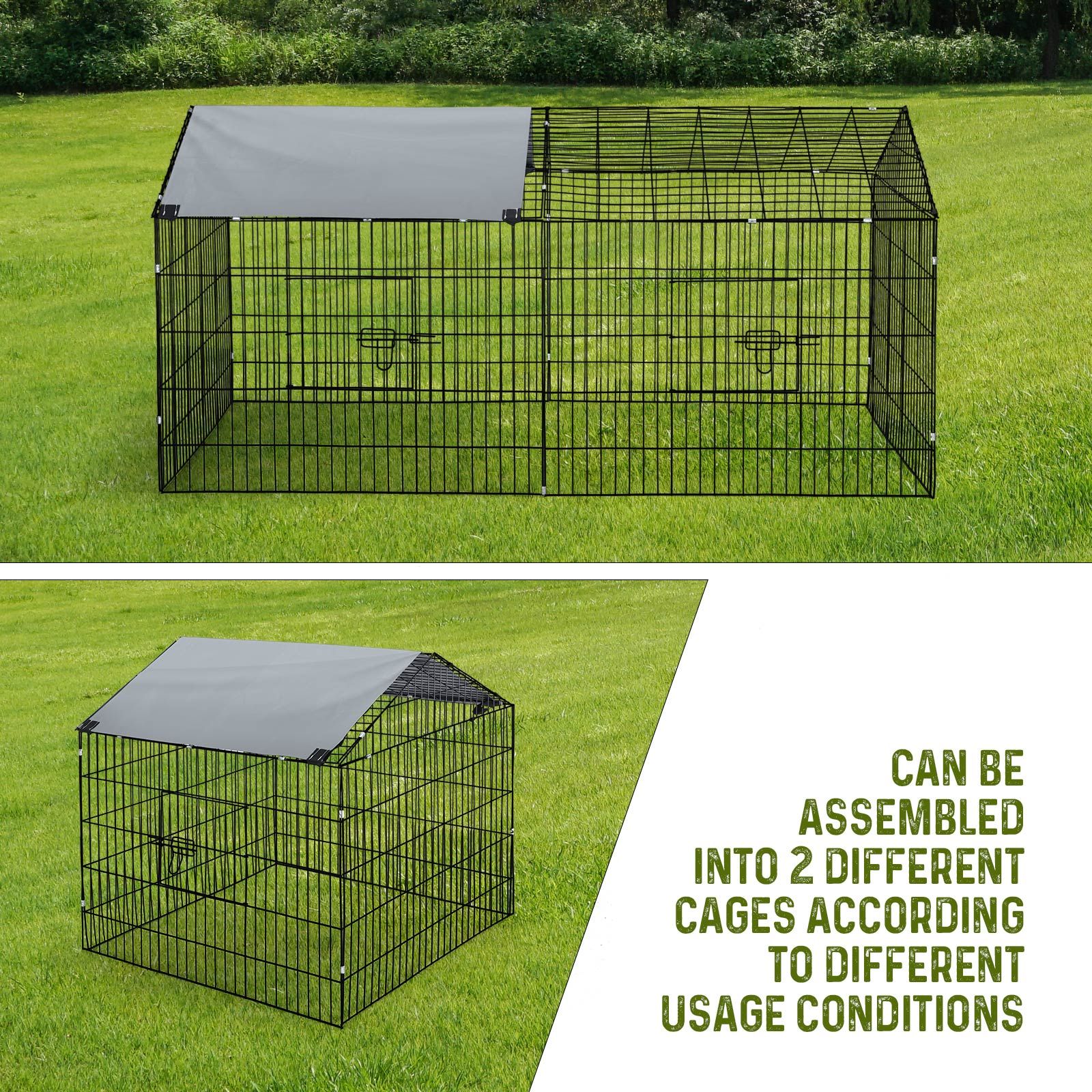 XXL Chicken Coop Rabbit Hutch Cat Enclosure Pet Cage Crate House Bunny