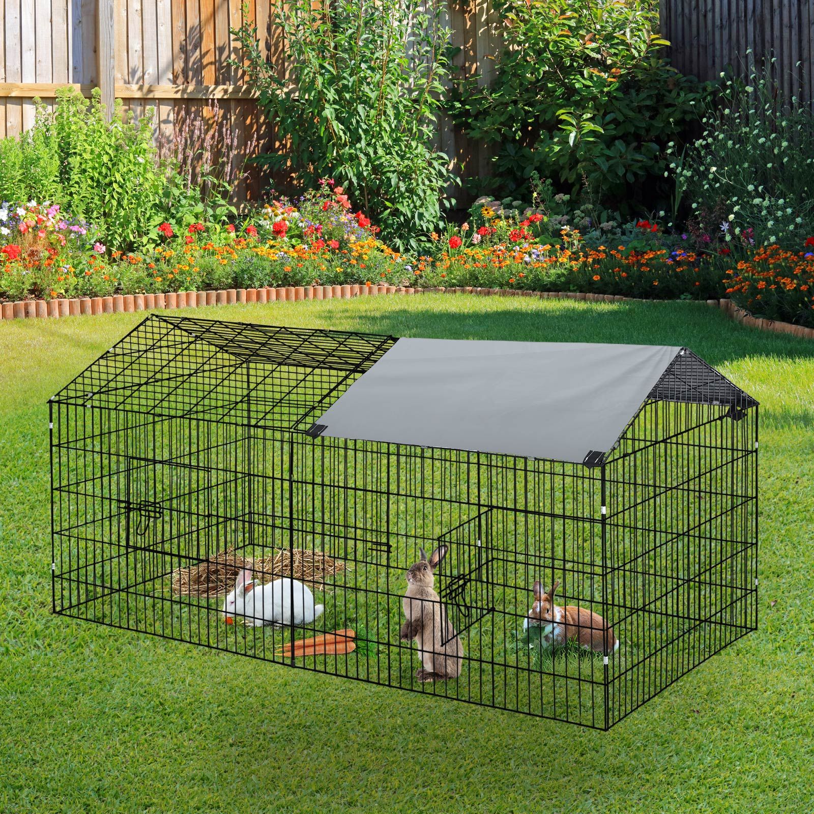 XXL Chicken Coop Rabbit Hutch Cat Enclosure Pet Cage Crate House Bunny