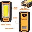 LED Rechargeable Magnetic Work Light 40W 1500Lumens,Hanging Hook 3 Lighting Modes,Job Site Lighting for Car Repairing,Camping,Working,and Hurricane (2 pack)