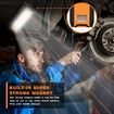 LED Rechargeable Magnetic Work Light 40W 1500Lumens,Hanging Hook 3 Lighting Modes,Job Site Lighting for Car Repairing,Camping,Working,and Hurricane (2 pack)