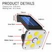 Solar Light Outdoor 54 COB LED Motion Sensor Light, 2400mah Wide Angle Illumination, 3 Modes Wireless Security Wall Lighting