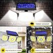 Solar Light Outdoor Motion Sensor 3 Heads Lights Solar Powered, COB LED Flood Light Motion Detected Spotlights IP67 Waterproof