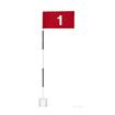 Golf Flagstick Mini, Putting Red Flag with White Number for Yard, 1 Pack
