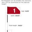 Golf Flagstick Mini, Putting Red Flag with White Number for Yard, 1 Pack