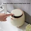 0.4 Gallon Desktop Kitchen Mini Bathroom Trash Cans with Lid Waste Basket for Office Bedroom-1 pack Milk White