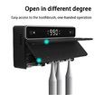 Wall Mounted UV Toothbrush Holder 5 SlotFan Drying Drill-Free Rechargeable Toothbrush Holder for Family Use-Black
