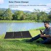 Portable Foldable Solar Panel Kit, 30W Folding Solar Panel Energy Saving Excellent Performance 3 Fold Efficient for Mountaineering for Camping (Black)