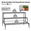 Plant Stand Black 3 Tiers Metal Flower Shelf Pot Holder Corner Planter Garden Storage Rack Outdoor Indoor Large