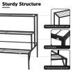 Plant Stand Black 3 Tiers Metal Flower Shelf Pot Holder Corner Planter Garden Storage Rack Outdoor Indoor Large