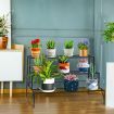 Plant Stand Black 3 Tiers Metal Flower Shelf Pot Holder Corner Planter Garden Storage Rack Outdoor Indoor Large