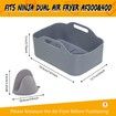 Silicone Pot for Ninjas Dual Air Fryer, Silicone Air Fryer Liners Double Air Fryer Silicone Air Fryer Basket,For Air Fryer,Oven,Microwave Color Grey