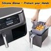 Silicone Pot for Ninjas Dual Air Fryer, Silicone Air Fryer Liners Double Air Fryer Silicone Air Fryer Basket,For Air Fryer,Oven,Microwave Color Grey