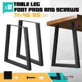 Coffee Dining Table Leg Metal Bench Console Feet Furniture Base Black Steel Industrial for Bar Home Office Cafe Bedside 2PCS