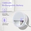 Automatic Soap Dispenser Wall Mount Foaming Touchless USB Rechargeable with Mirror LED Light for Bathroom-White
