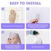Automatic Soap Dispenser Wall Mount Foaming Touchless USB Rechargeable with Mirror LED Light for Bathroom-White