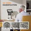 4.3" Coin Microscope,LCD Digital Microscope 1000x,Coin Magnifier with 8 Adjustable LED Lights,PC View,Windows Compatible(White)