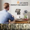 4.3" Coin Microscope,LCD Digital Microscope 1000x,Coin Magnifier with 8 Adjustable LED Lights,PC View,Windows Compatible(White)
