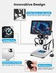 7Inch LCD Digital Microscope 1200X,12MP Coin Microscope with Screen,1080P Video Microscope with 12pcs Slides,Wired Remote,2 Side Lights (DM9)