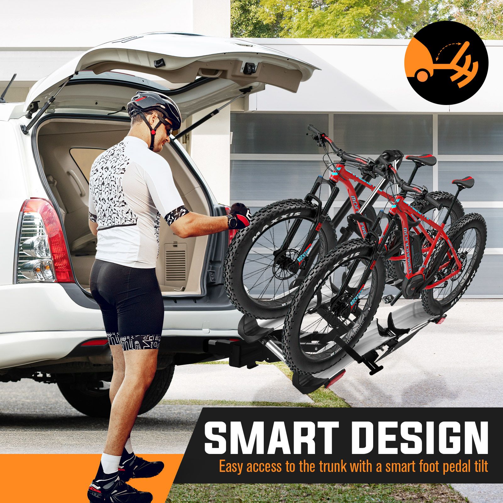 2 Ebike Rack for Car SUV Rear Bike Bicycle Carrier Platform Holder 2 ...